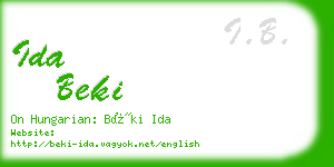 ida beki business card